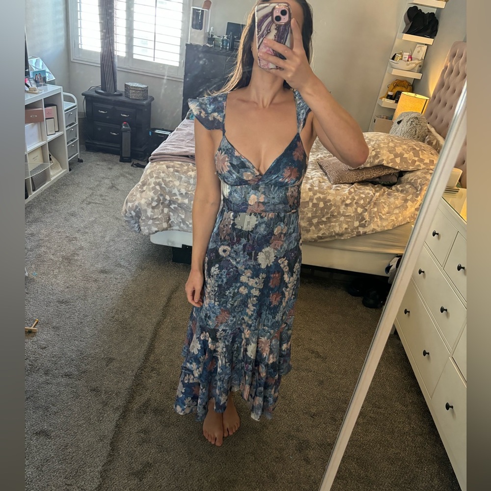 WORN ONCE - HUTCH for Anthropologie Ruffle Floral Maxi Dress - Picture 2 of 9